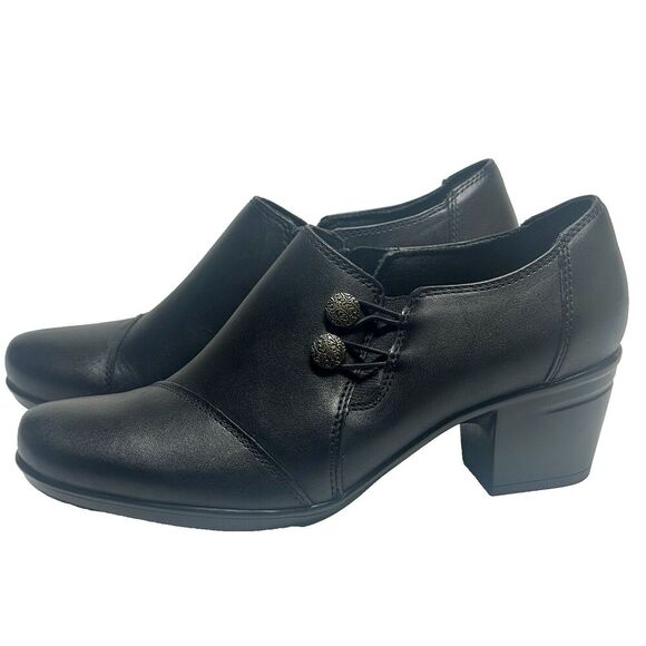 Clarks Shoes - Clarks Size 8.5 M Black Emslie Warren Side Zip Loafer Bootie Witchy Preppy